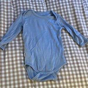Woolino 3-6 months merino wool onesie long sleeve blue